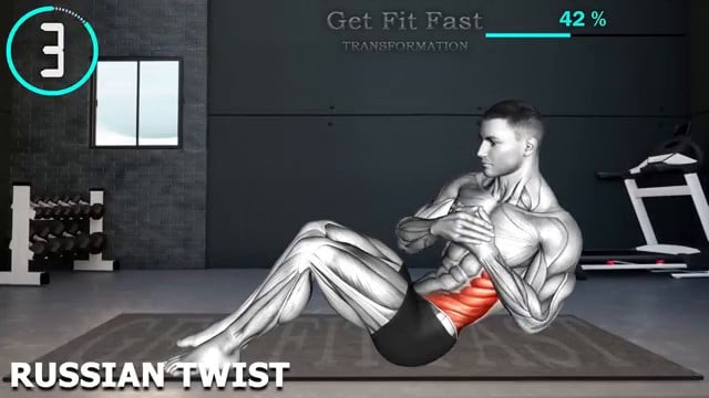 Position assise en équilibre pour la torsion russe